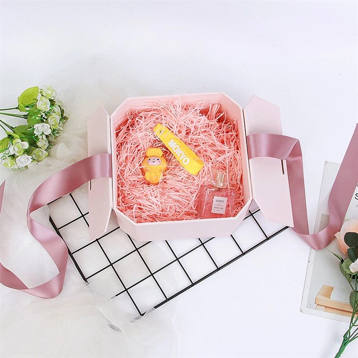 Octagon Gift Box With Ribbon Closure