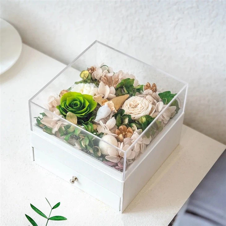 Cardboard Preserved Rose Lipstick Gift Box